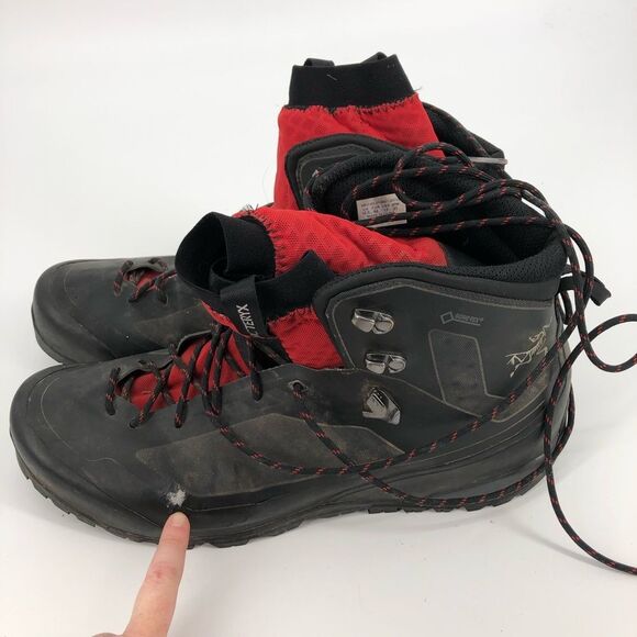 Arc’Teryx Bora 2 Mid GTX Hiking Boots Mens Size 13 Black Red Liner‎ main image 7